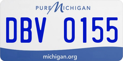MI license plate DBV0155