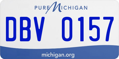 MI license plate DBV0157