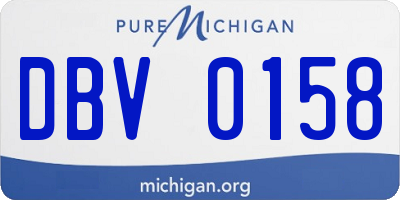 MI license plate DBV0158