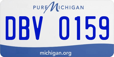 MI license plate DBV0159