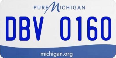 MI license plate DBV0160