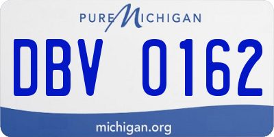 MI license plate DBV0162