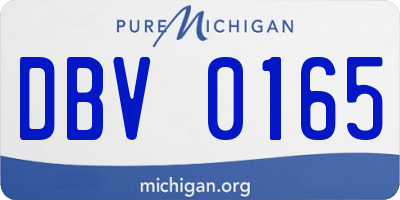 MI license plate DBV0165