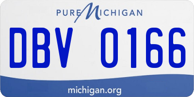 MI license plate DBV0166