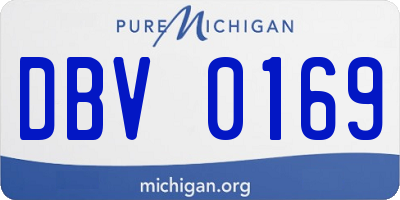 MI license plate DBV0169