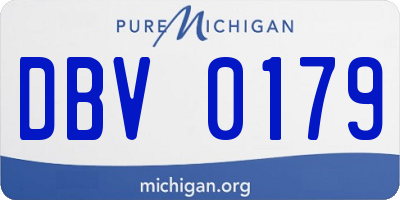 MI license plate DBV0179