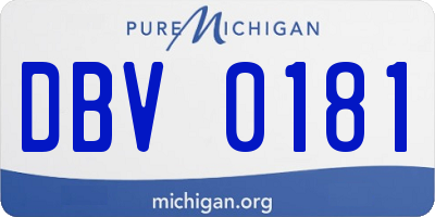 MI license plate DBV0181