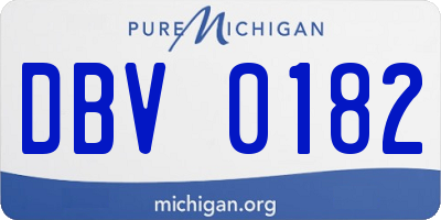 MI license plate DBV0182