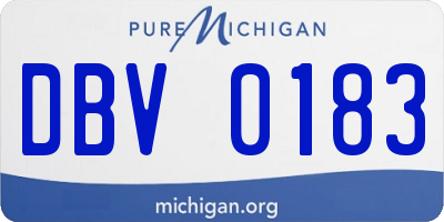 MI license plate DBV0183