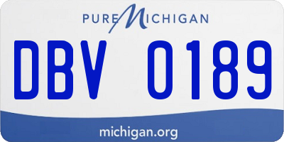 MI license plate DBV0189