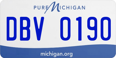 MI license plate DBV0190