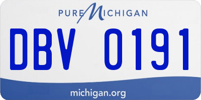 MI license plate DBV0191