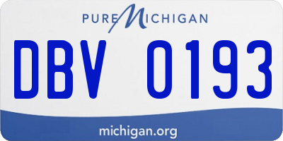 MI license plate DBV0193