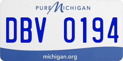 MI license plate DBV0194