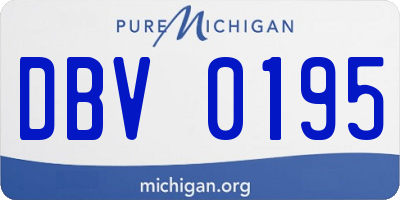 MI license plate DBV0195