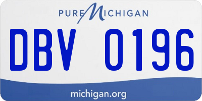 MI license plate DBV0196
