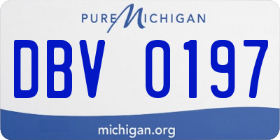MI license plate DBV0197