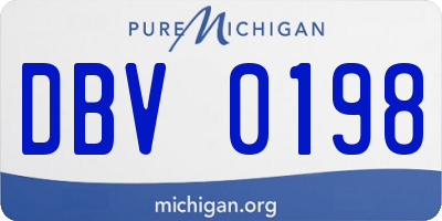 MI license plate DBV0198