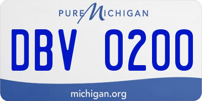 MI license plate DBV0200