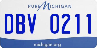 MI license plate DBV0211