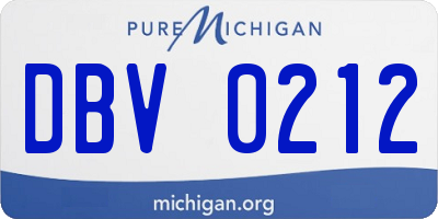 MI license plate DBV0212