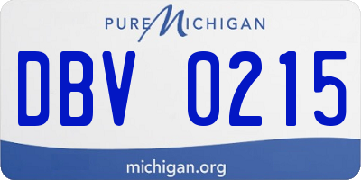 MI license plate DBV0215