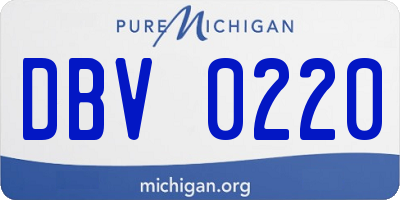 MI license plate DBV0220