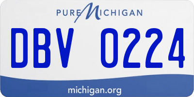 MI license plate DBV0224