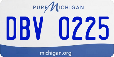 MI license plate DBV0225