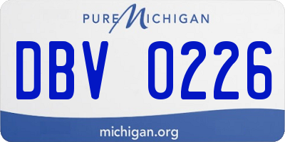 MI license plate DBV0226