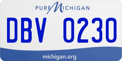 MI license plate DBV0230