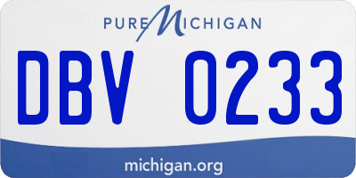MI license plate DBV0233