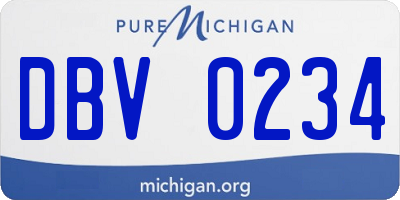 MI license plate DBV0234