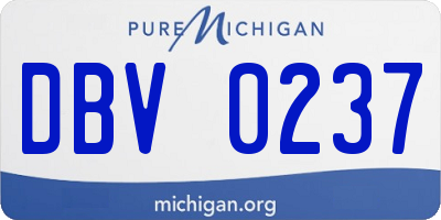 MI license plate DBV0237