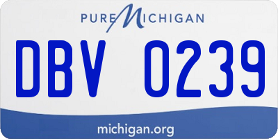 MI license plate DBV0239
