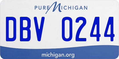 MI license plate DBV0244
