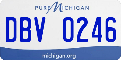 MI license plate DBV0246
