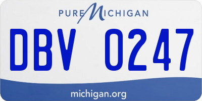 MI license plate DBV0247