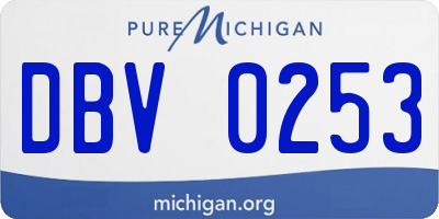 MI license plate DBV0253
