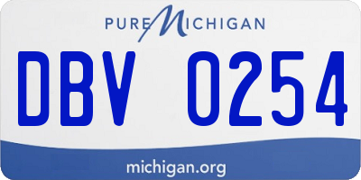 MI license plate DBV0254