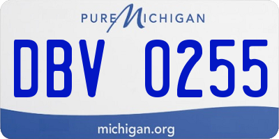 MI license plate DBV0255
