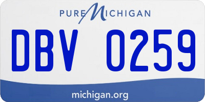 MI license plate DBV0259