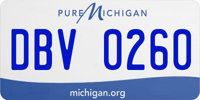 MI license plate DBV0260