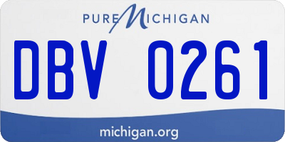 MI license plate DBV0261