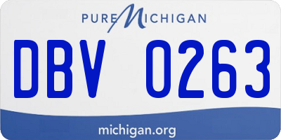 MI license plate DBV0263