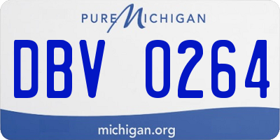 MI license plate DBV0264