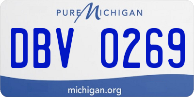 MI license plate DBV0269