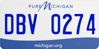 MI license plate DBV0274