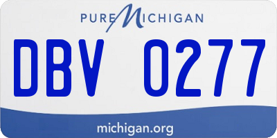 MI license plate DBV0277