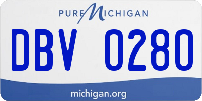 MI license plate DBV0280